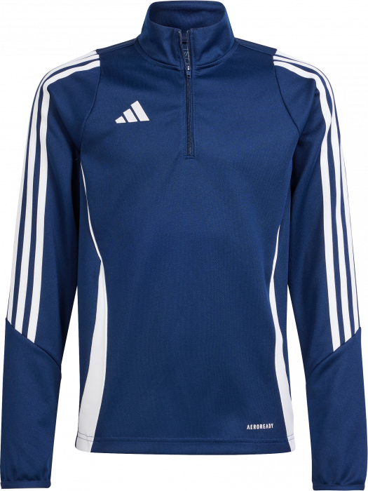 Adidas - Tiro 24 Træningstrøje Med Halv Lynlås - T Navy Blue & hvid