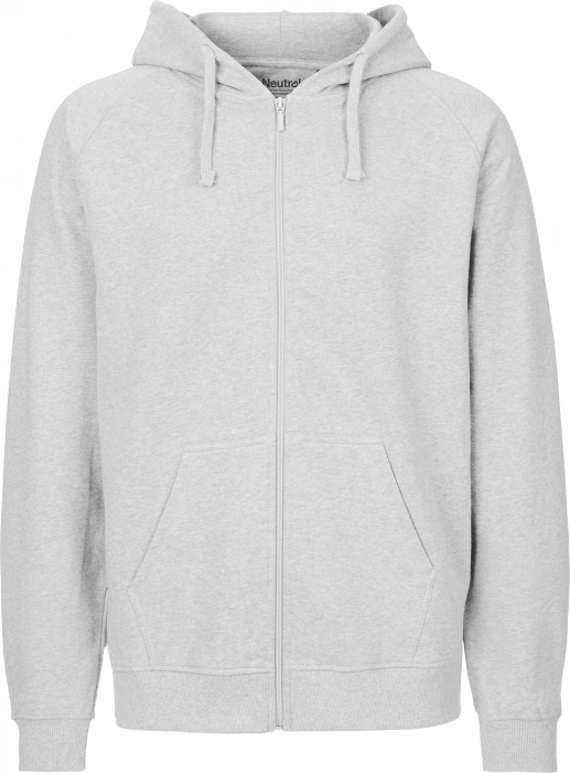 Neutral - Organic Cotton Hoodie With Full Zip Men - Ash Grey