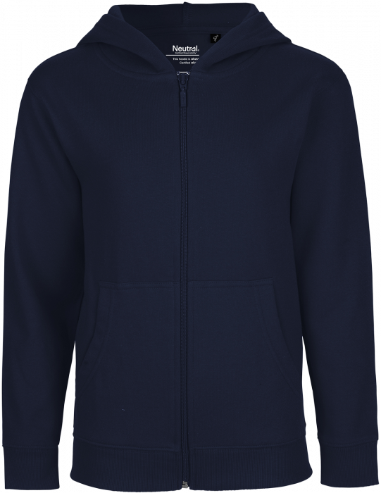 Neutral - Organic Cotton Hoodie With Full Zip Youth - Marine