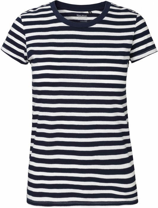 Neutral - Organic Fit T-Shirt Women Stripe - Granat & white